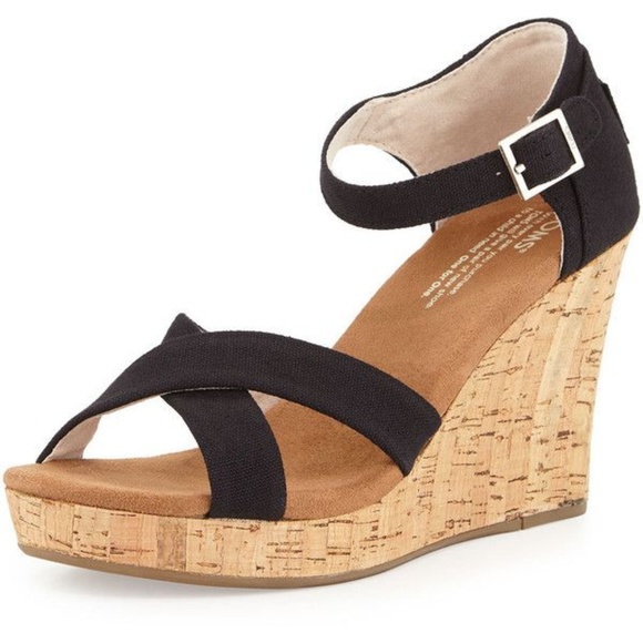 Toms Shoes - TOMS BLACK WEDGES, size 7.5